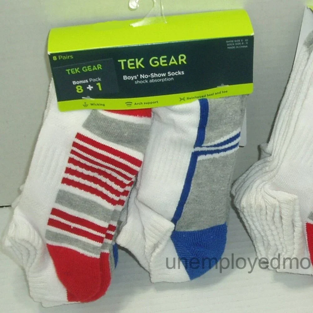 Boys No Show Socks Sports Performance Arch Support Reinforced Lot 18 pair